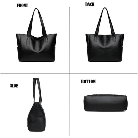 Elegant Red Leather Tote Bag - Picture 6 of 9